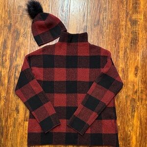 Red & Black Buffalo Plaid Knit Set